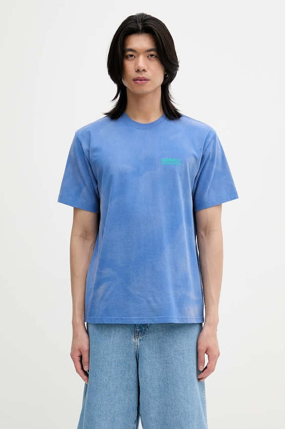 Bavlněné tričko thisisneverthat x Gramicci Sun Faded regular modrá GM243TTSST01