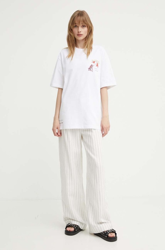 Ρούχα Βαμβακερό μπλουζάκι Samsoe Samsoe SAGIOTTO U24200007 λευκό