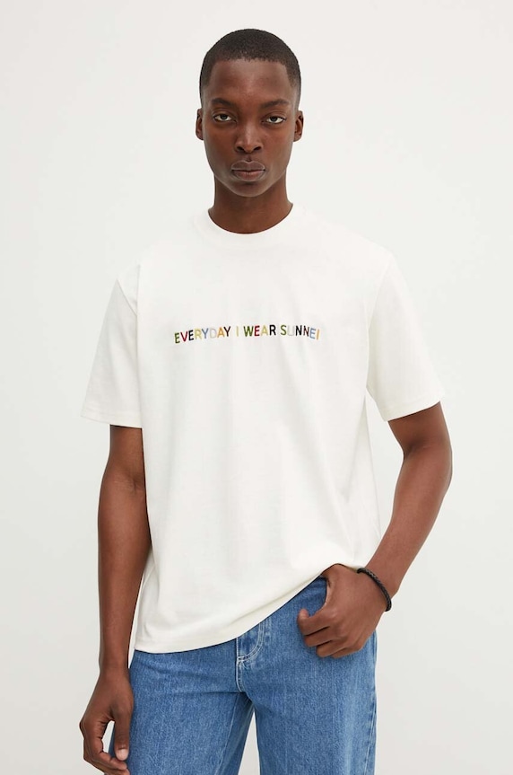Bavlnené tričko Sunnei RTWXJER007 béžová AW24