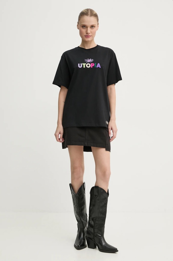 Îmbrăcăminte Kaotiko tricou din bumbac AP032.02.G002 negru