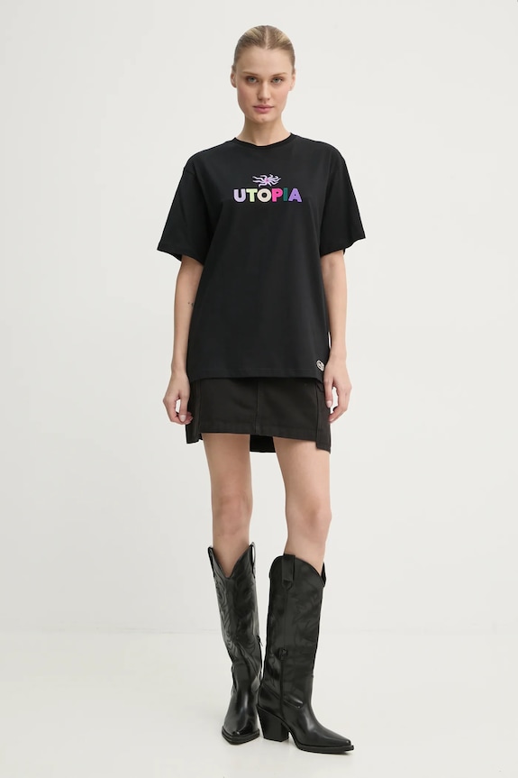 Îmbrăcăminte Kaotiko tricou din bumbac AP032.02.G002 negru