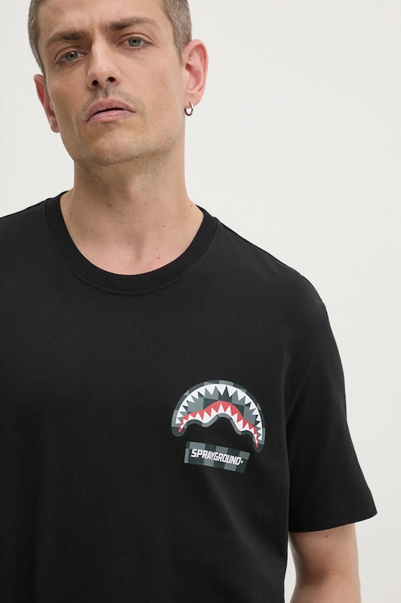 Памучна тениска Sprayground SP679 черен