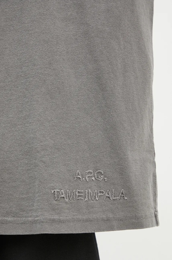 Bavlněné tričko A.P.C. Floater šedá COHBS.M26437.LAD
