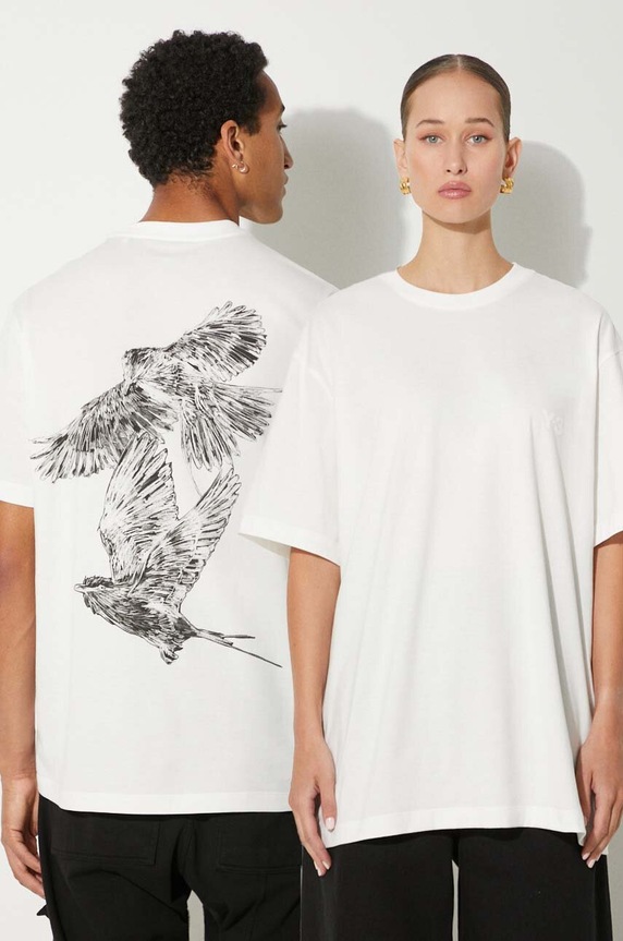 Y-3 cotton t-shirt Graphic Tee relaxed white IX0402