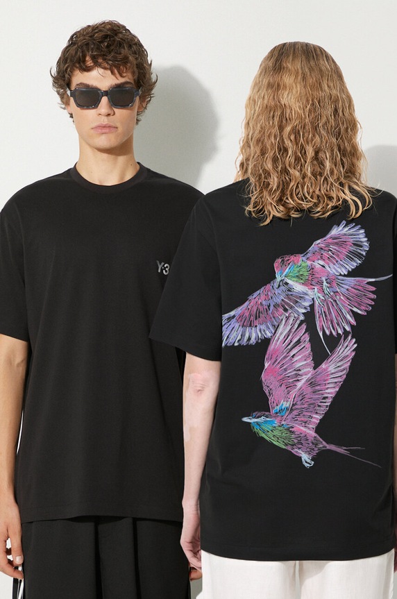Bavlněné tričko Y-3 Graphic Tee relaxed černá IW2472