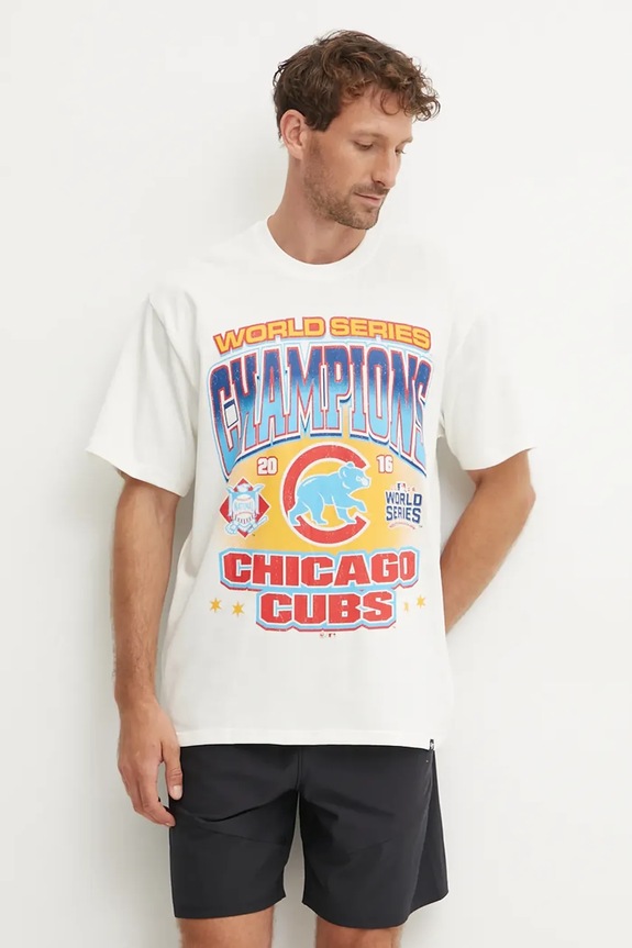 Хлопковая футболка 47 brand MLB Chicago Cubs BU005TMYIHQ632915SS бежевый AW24