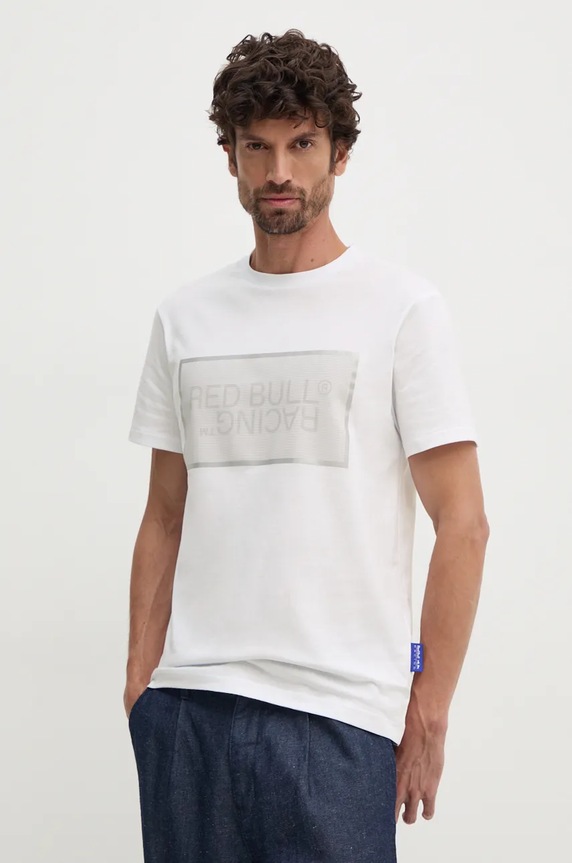 Bavlnené tričko Red Bull Racing x Pepe Jeans RU500004 biela AW24