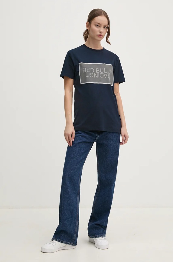 Red Bull Racing x Pepe Jeans t-shirt bawełniany granatowy RU500004