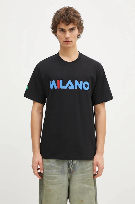 Bavlněné tričko FILA+ Milano regular černá 42FW24TT01523C901