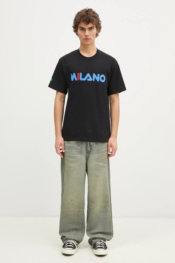 Bavlněné tričko FILA+ Milano 42FW24TT01523C901 černá