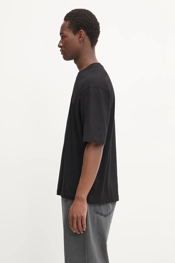 Odzież Filling Pieces t-shirt bawełniany Boxy Embroidered 74413791861 czarny