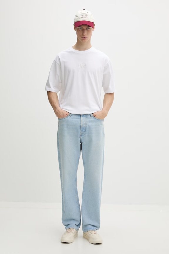 Filling Pieces tricou din bumbac Boxy Embroidered 74413791901 alb AA00