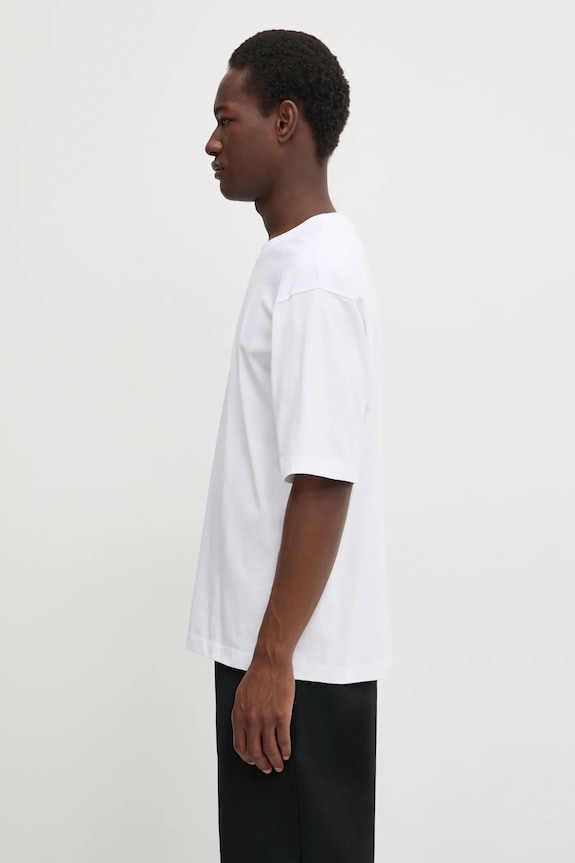 Дрехи Filling Pieces Boxy Embroidered тениска от памук 74413791901 бял