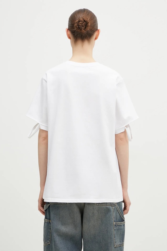 Ρούχα Βαμβακερό μπλουζάκι Fiorucci Distressed M01FMTSH101CJ01WH06 λευκό