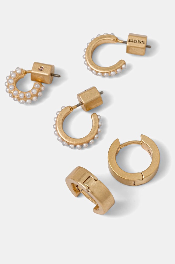 Σκουλαρίκια AllSaints 3-pack 37527051BRS711 χρυσαφί AW25