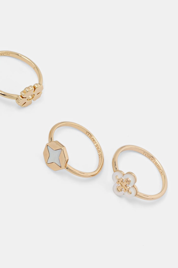 Tory Burch pierścionki Clover 3-pack 168080.700 złoty AW25