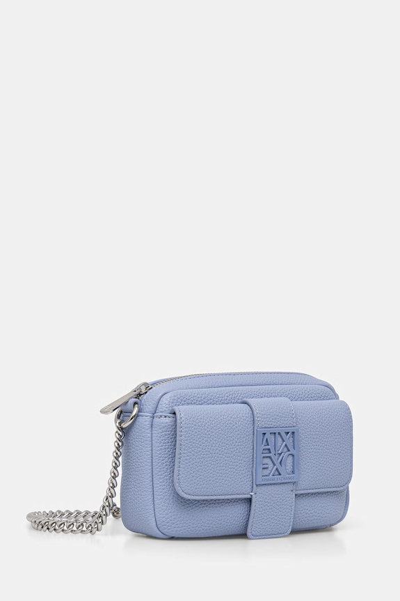 Armani Exchange torebka damska z imitacji skóry XW000324.AF11902. niebieski SS26