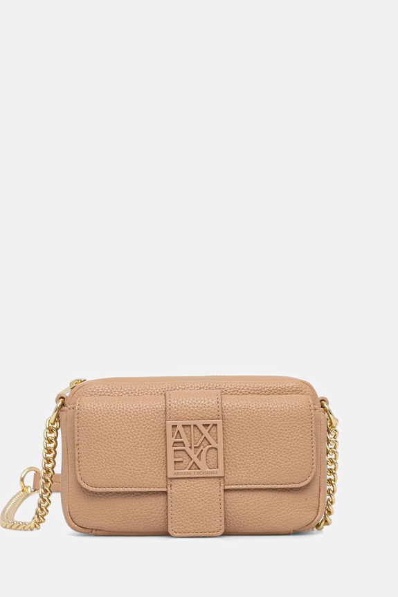 Armani Exchange torebka damska z imitacji skóry nie mieści A4 beżowy XW000324.AF11902.