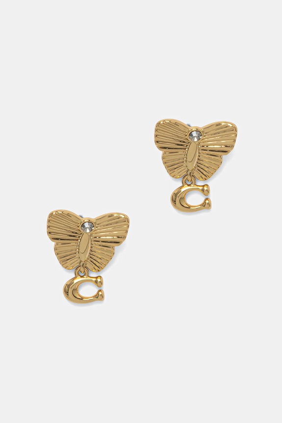 Σκουλαρίκια Coach ζιρκόνια χρυσαφί 37527588GLD710