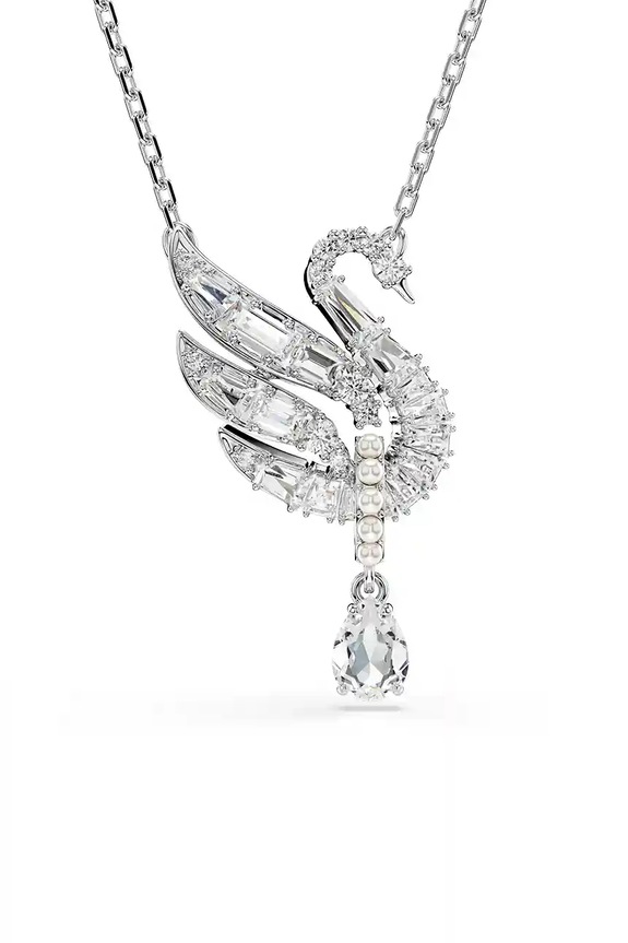 Swarovski colier SWAN zirconiu cubic argintiu 5723387