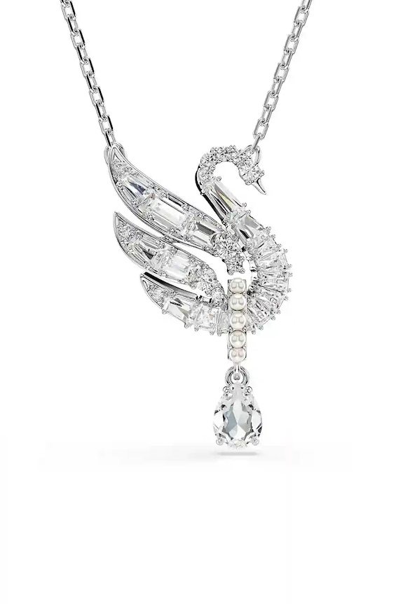 Swarovski colier SWAN zirconiu cubic argintiu 5723387
