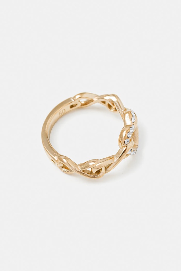 Guess pierścionek ICONIQUE JUBR05.532JW złoty AW25