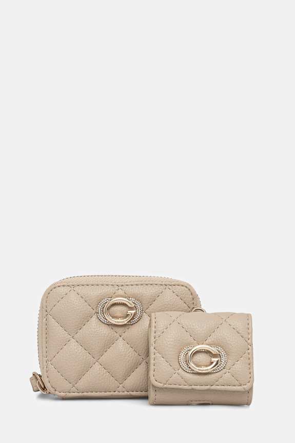 Peňaženka a puzdro na airpody Guess 2-pak imitácia kože béžová GFBOXW.P5401