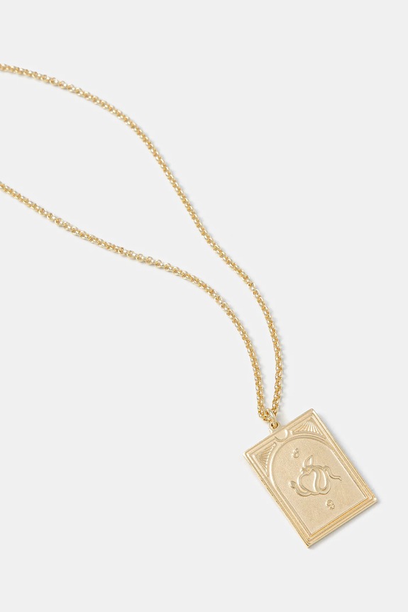 Ожерелье серебряное позолоченное Tom Wood Tarot Lovers Pendant Gold 101080 золотой AW25
