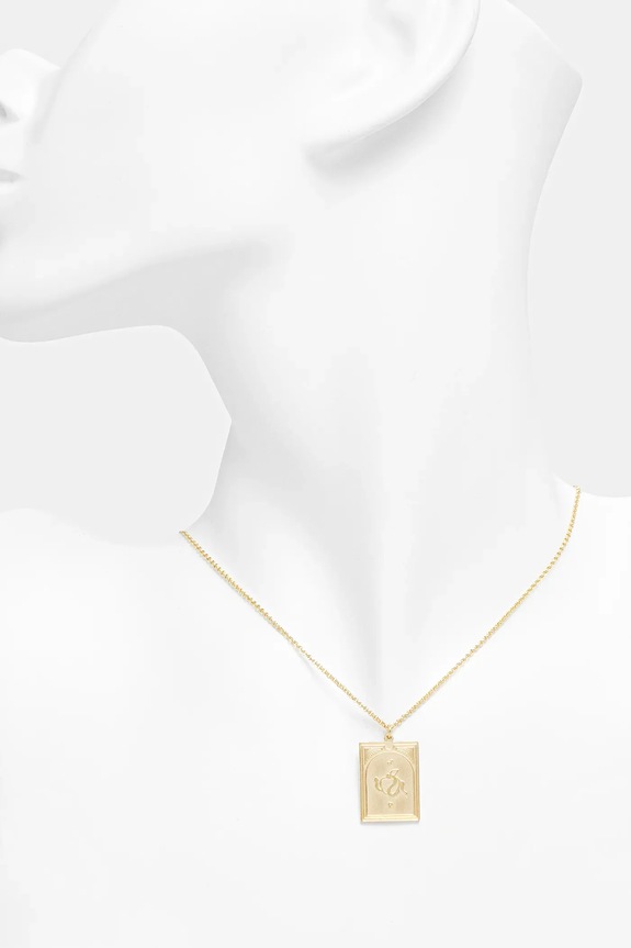 Аксессуары Ожерелье серебряное позолоченное Tom Wood Tarot Lovers Pendant Gold 101080 золотой