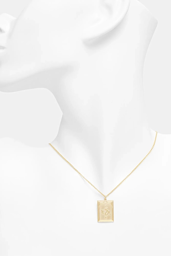 Аксессуары Ожерелье серебряное позолоченное Tom Wood Tarot Lovers Pendant Gold 101080 золотой