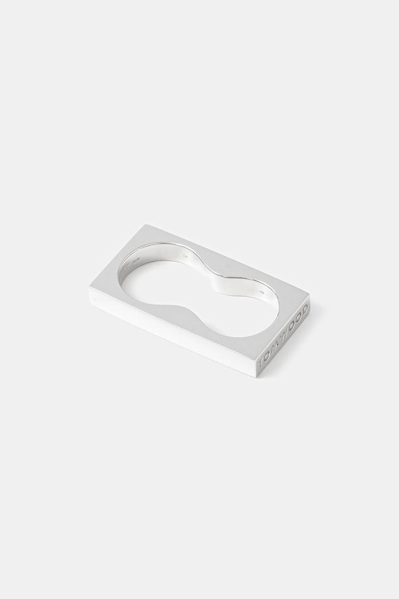 Tom Wood biżuteria Square Ring Double srebro srebrny 101412
