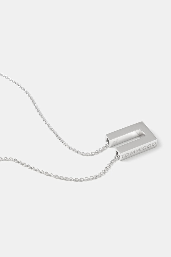 Tom Wood colier de argint Square Pendant 101427 argintiu AW25