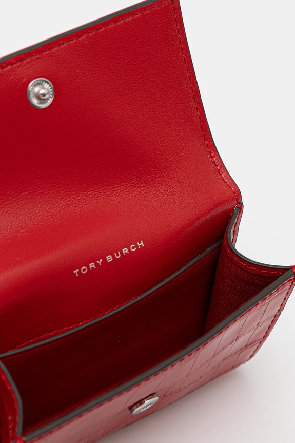 Αξεσουάρ Θήκη για κάρτες Tory Burch Kira Croc Flap Card 174403.600 κόκκινο