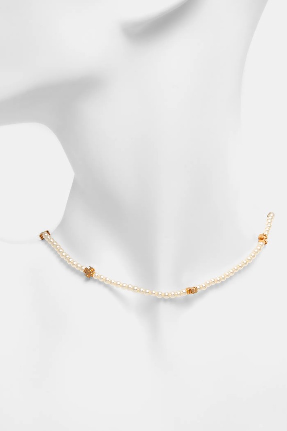 Accessori Tory Burch collana Kira Pearl Necklace 171218.137 bianco