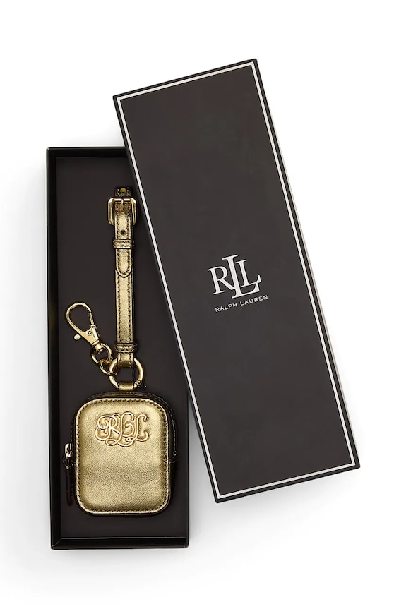 Lauren Ralph Lauren brelok skórzany złoty 432981196