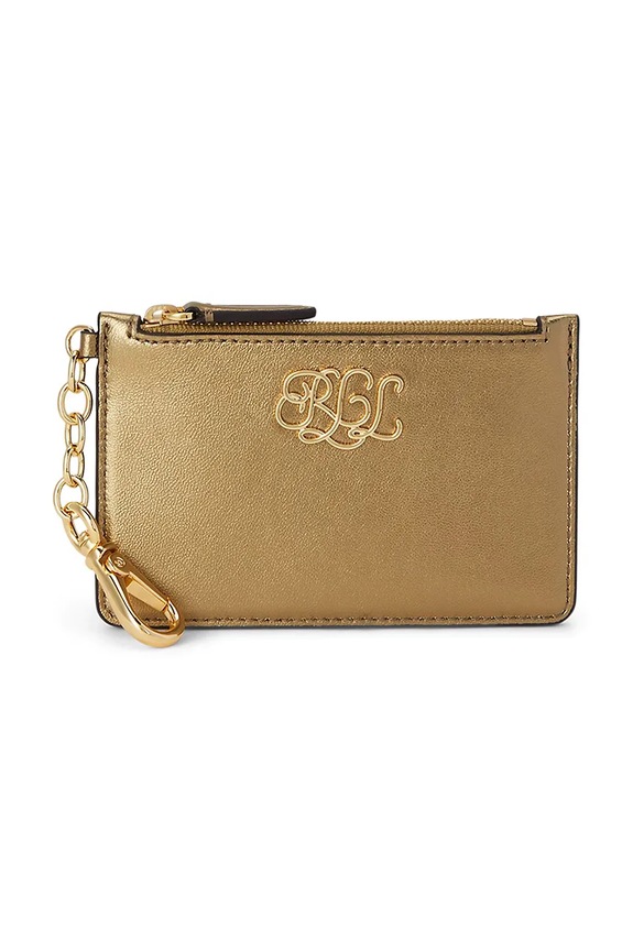 Lauren Ralph Lauren husă din piele pentru carduri husă de card aur 432982049