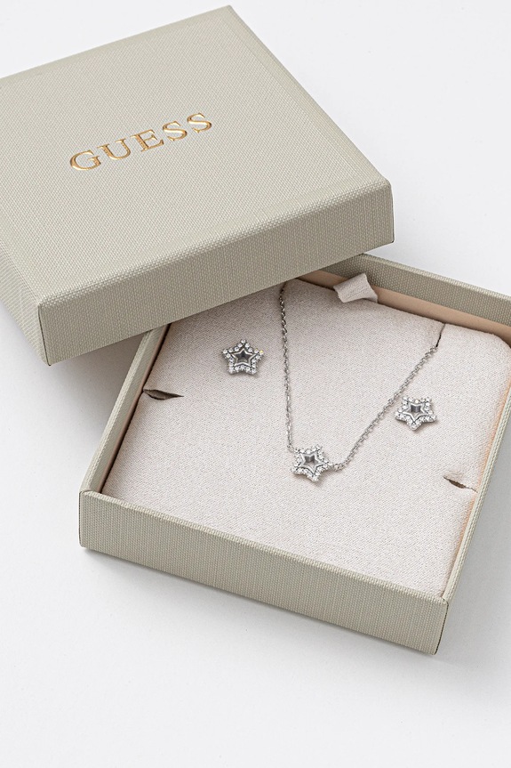 Dodatki Ogrlica in uhani Guess ICONIQUE JUBS05.117JW srebrna