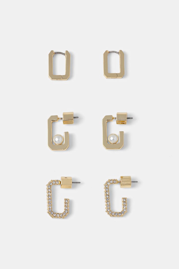 Naušnice AllSaints 3-pack 3-pack zlatna 37555997GLD128