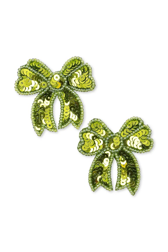 Konges Sløjd spinki do włosów dziecięce 2 PACK SEQUIN BOW HAIR CLIP 2-pack KS104183.9BYA zielony AW25