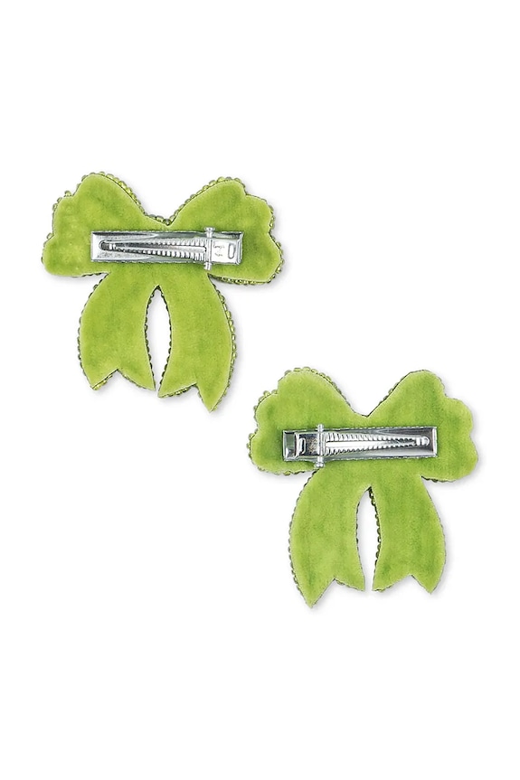 Dziewczynka Konges Sløjd spinki do włosów dziecięce 2 PACK SEQUIN BOW HAIR CLIP 2-pack KS104183.9BYA zielony