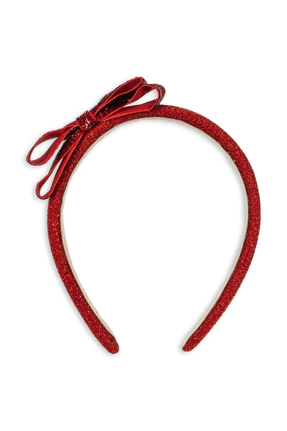 Konges Sløjd opaska do włosów dziecięca VELVET BOW HAIRBRACE czerwony KS104462.9BYA