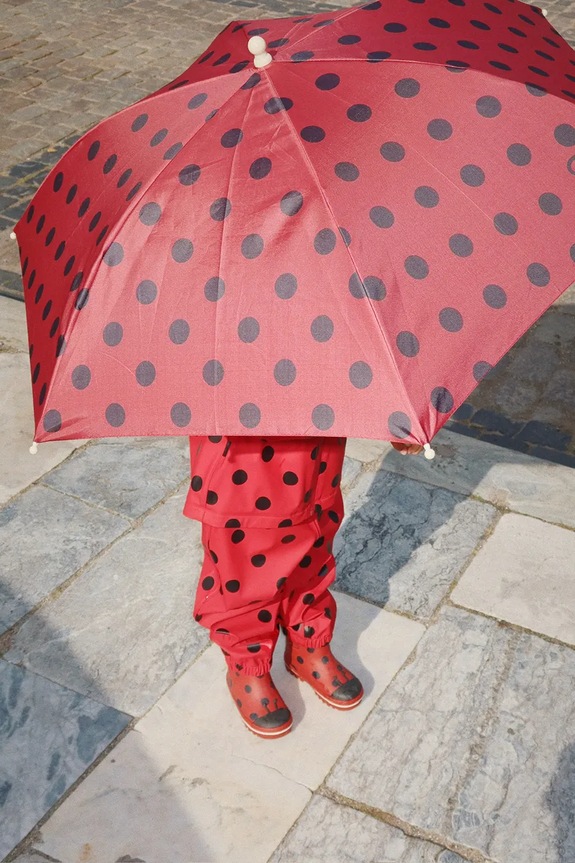 Detský dáždnik Konges Sløjd LADY DOT UMBRELLA KS103493.9BYA červená