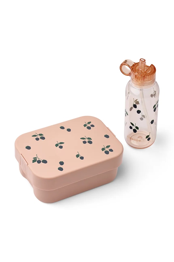 Sada fľaše a obedára pre deti Liewood Chelsey Printed Lunchbox Set LW20131.9BYA oranžová AW25