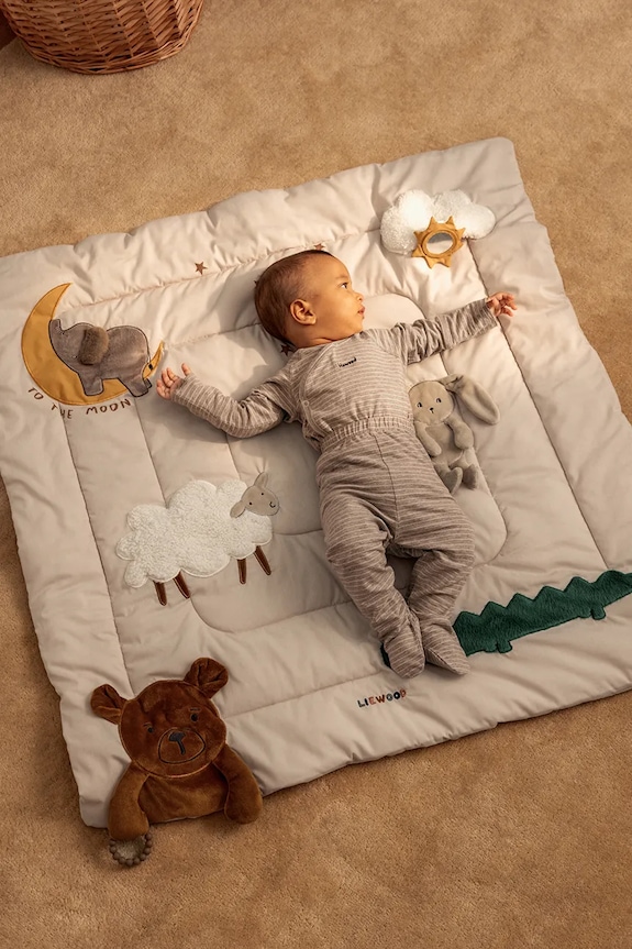 Liewood kocyk niemowlęcy Bernet Classic Activity Blanket Produkt niemowlęcy beżowy LW20139.9BYA