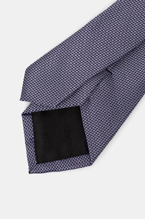 Calvin Klein krawat męski z dodatkiem jedwabiu CK2111E002 fioletowy SS26