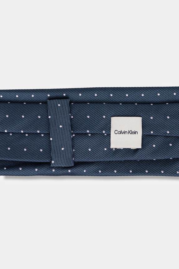 Calvin Klein kravata pánska s prímesou hodvábu CK2111E005 tmavomodrá SS26