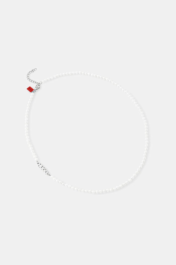 HUGO colier E-SMALLPEARL-NEC Gift Box alb 50544522