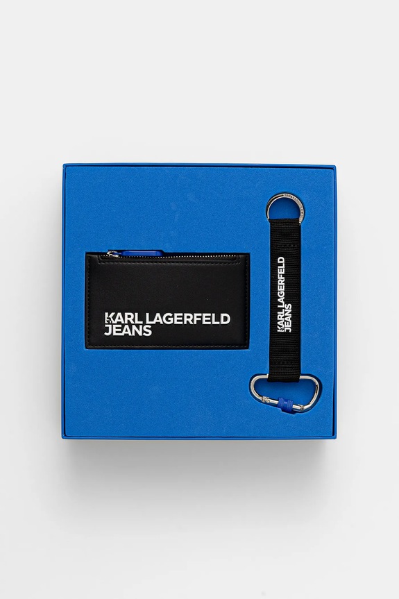 Πορτοφόλι και μπρελόκ Karl Lagerfeld Jeans A4M32065 μαύρο