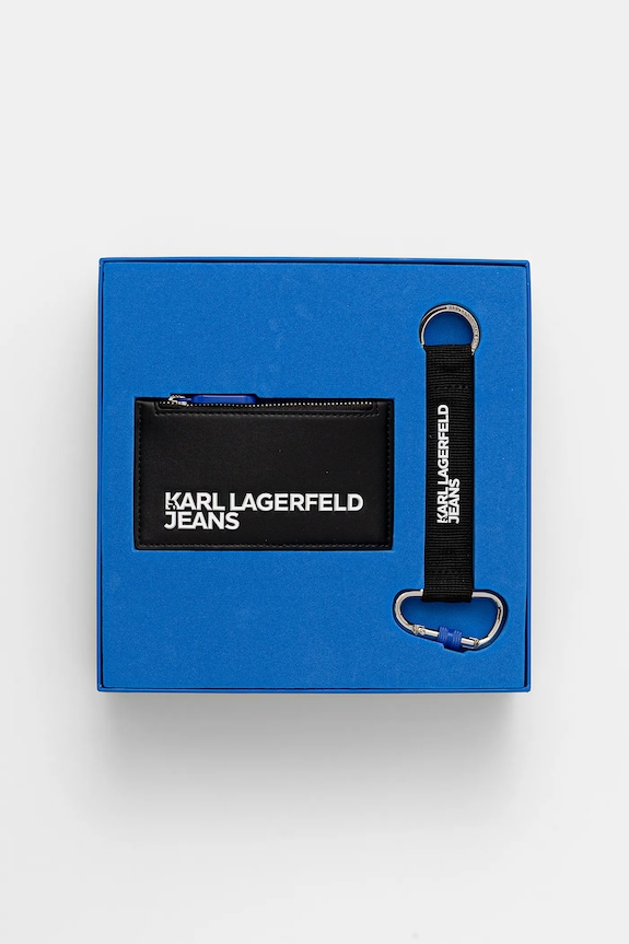 Πορτοφόλι και μπρελόκ Karl Lagerfeld Jeans A4M32065 μαύρο