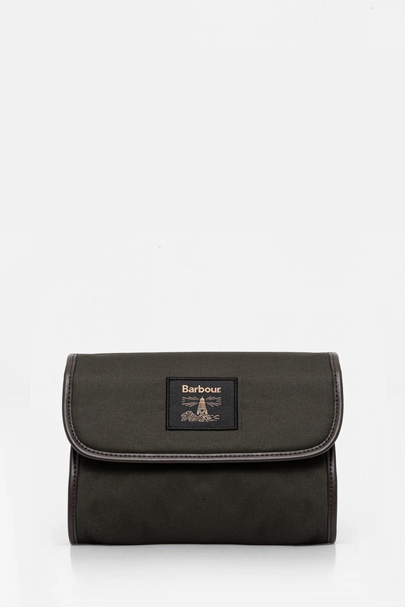 Barbour kozmetikai táska aplikációval zöld MAC0398